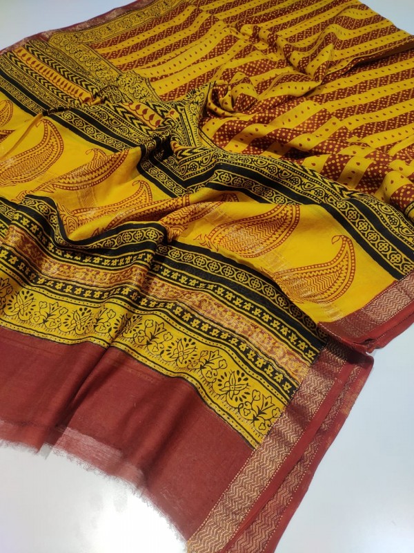 Maheshwari Handwoven Silk Cotton Bagh Print Dupattas