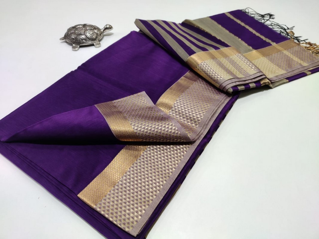 Maheshwari  Resham Thread Border Sarees 