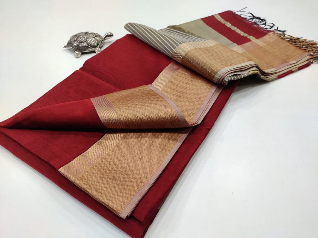 Maheshwari  Resham Thread Border Sarees