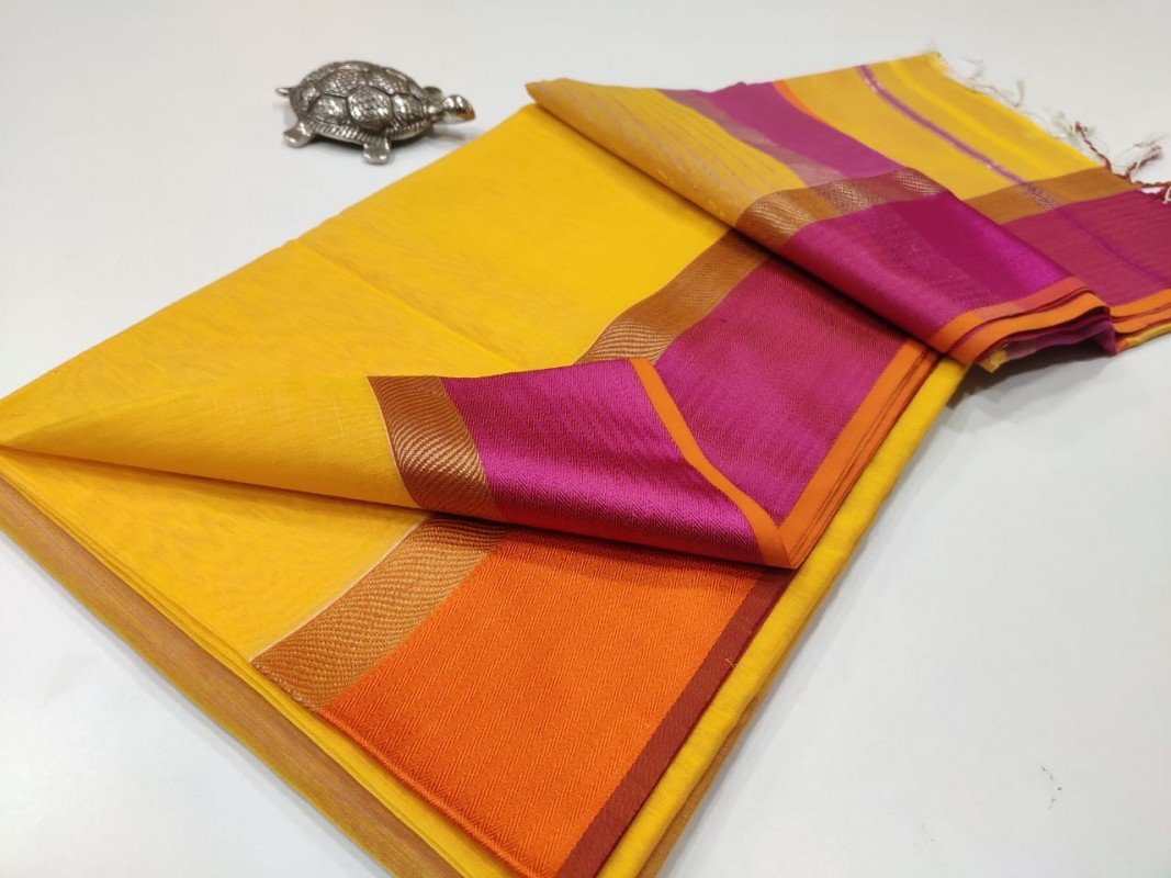 Maheshwari Ganga Jamuna  Resham Thread Border Sarees