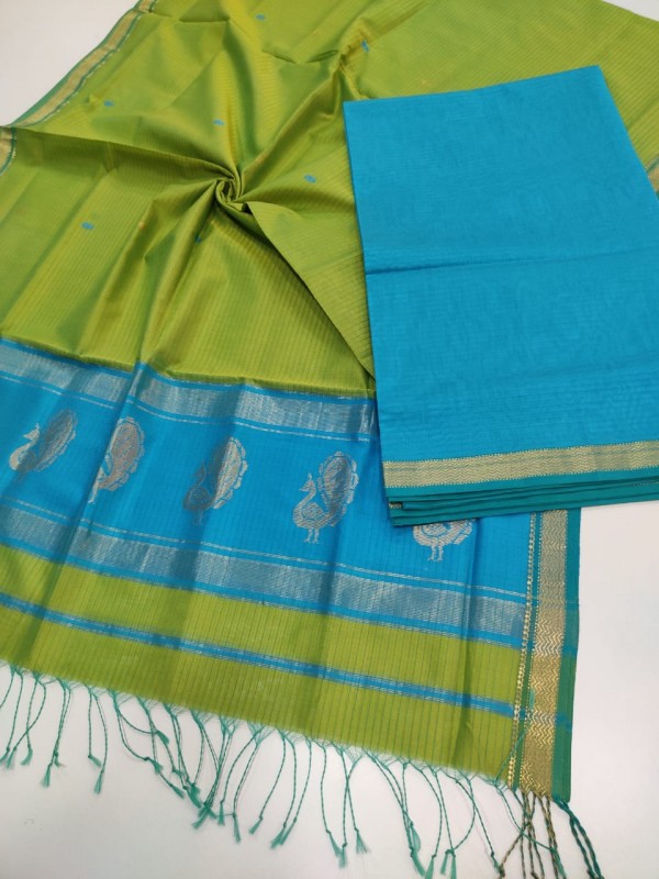 Maheshwari Blue-Green Buta-Buti Suit