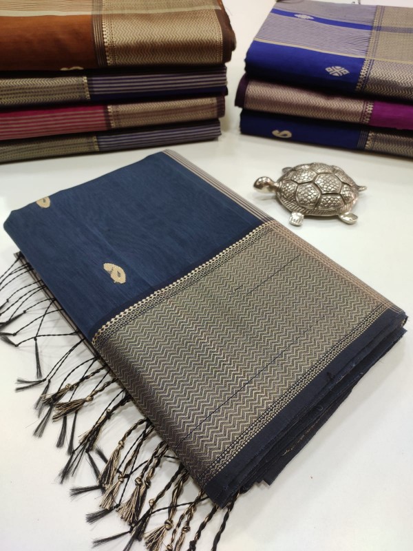 Maheshwari Grey Resham Buti Weaving Saree