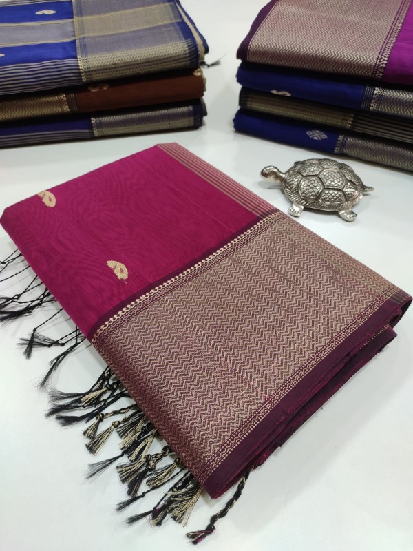 Maheshwari Rani Pink Resham Buti Weaving Saree