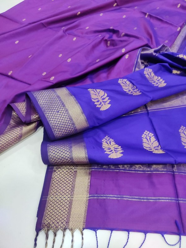 Maheshwari Magenta Pure Silk Saree