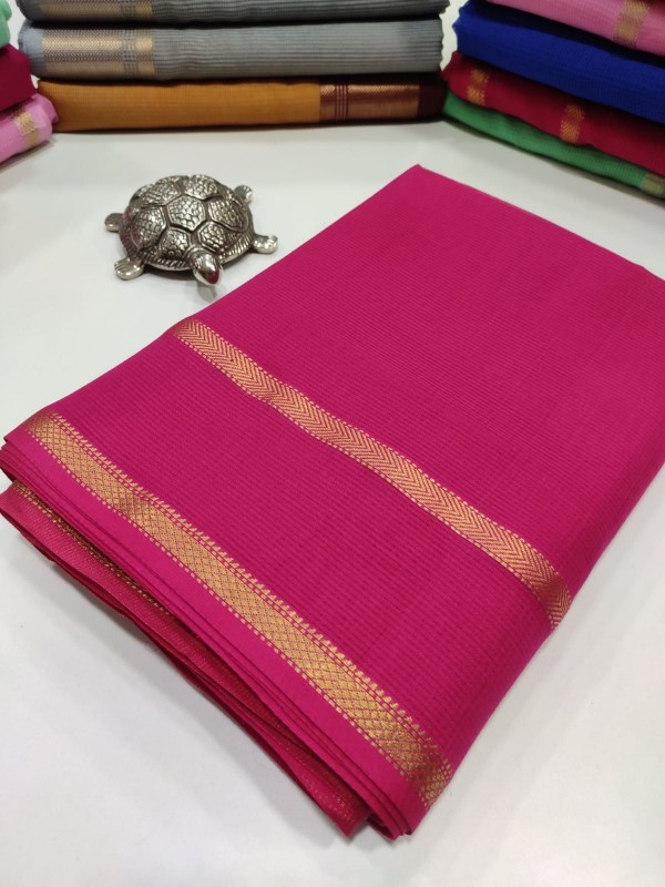 Maheshwari Rani Pink Self Checkered Body Saree