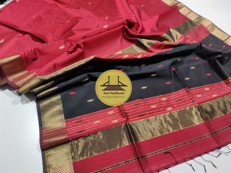 Maheshwari jari/Resham Buti weaving saree